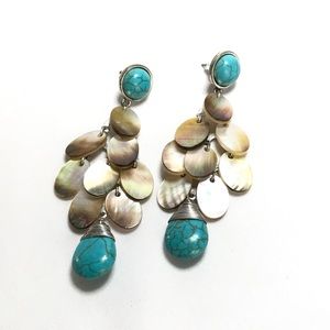 Turquoise & Abalone earrings